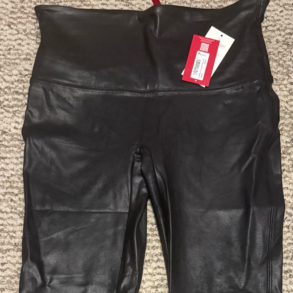 SPANX Black Faux Leather Leggings